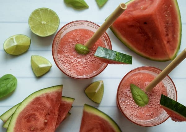 Watermelon-Basil Margaritas!