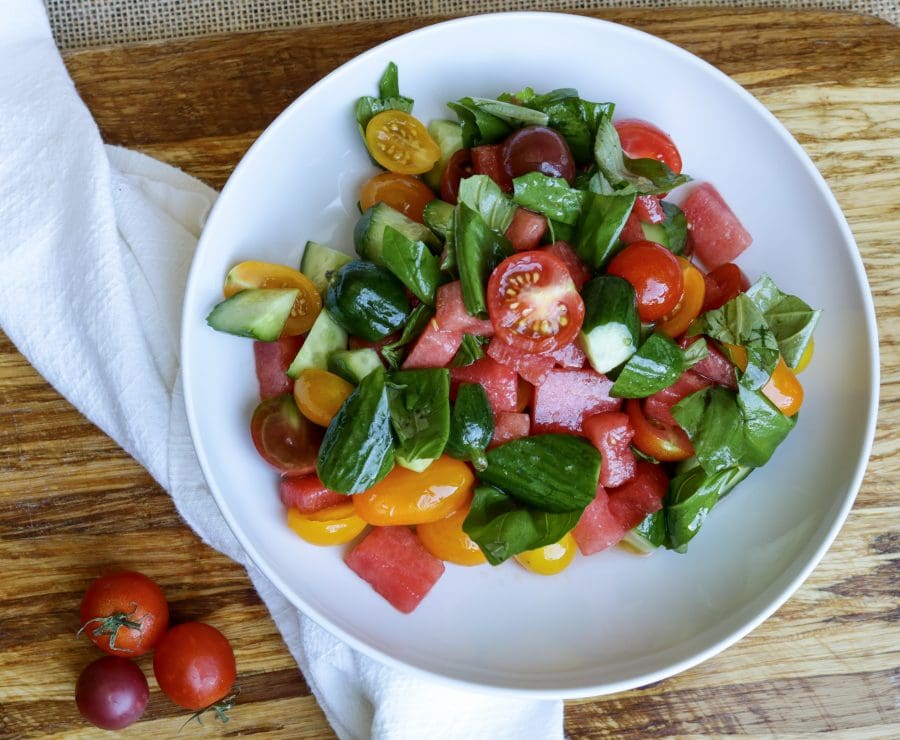 TomatoWatermelon Summer Salad Drizzle Kitchen