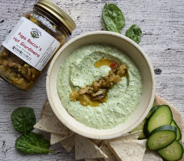 High Protein Spinach Giardinera Dip
